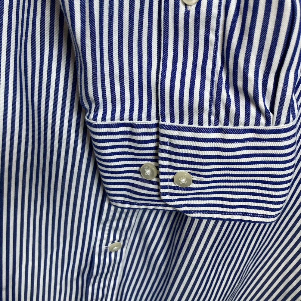 Lincs Davis Chu Men's Blue and White Striped Button Down Shirt Sz XL - Picture 10 of 16